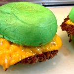 Dallas green bun burger at Wulf Burger Mockingbird Dallas