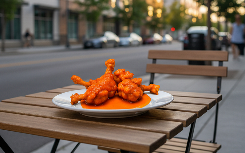 Halal Chicken Wings in Frisco at WingPopZ by Wulf Burger — Buffalo flavor near The Star Frisco