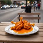 Halal Chicken Wings in Dallas at WingPopZ by Wulf Burger Mockingbird — Garlic Hot Honey flavor near SMU