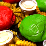 Wulf Burger red bun made with beet extract