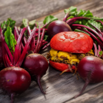 Wulf Burger red bun made with pure beet extract in Frisco TX