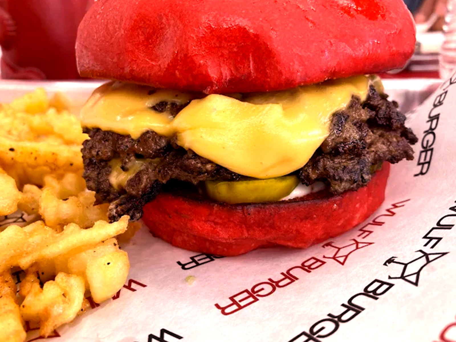 Best Burgers in Dallas | Wulf Burger's Red & Green Bun