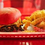 Wulf Burger Frisco red bun smash burger trending burger Texas